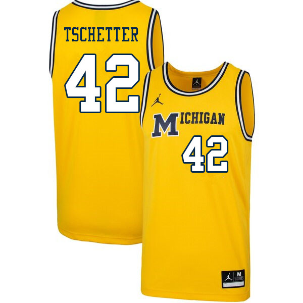 Men #42 Will Tschetter Michigan Wolverines College Basketball Jerseys Sale-Throwback
